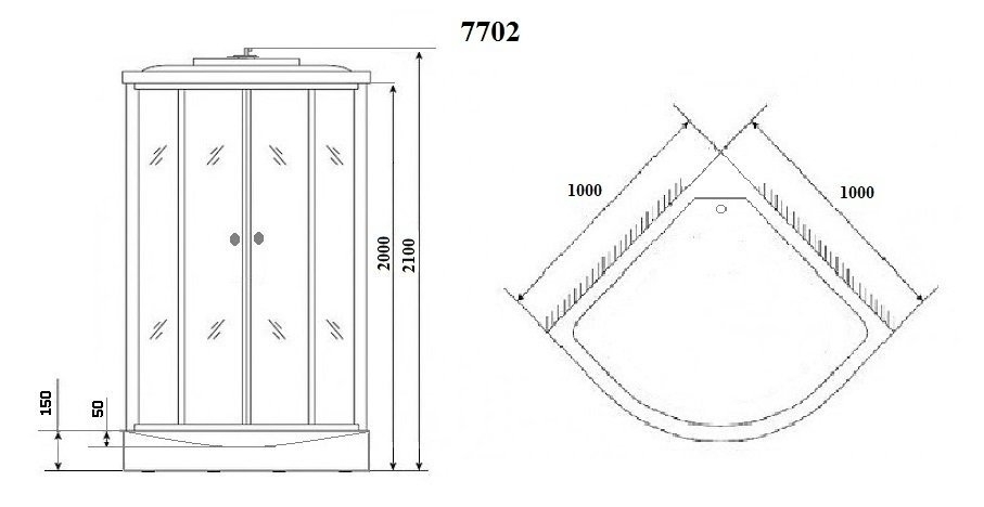 Душевая кабина Niagara Lux NG-7702W 100x100 купить в интернет-магазине Sanbest