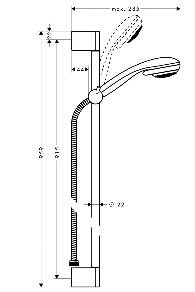 Душевая гарнитура Hansgrohe Crometta 85 Vario 27762000 купить в интернет-магазине сантехники Sanbest