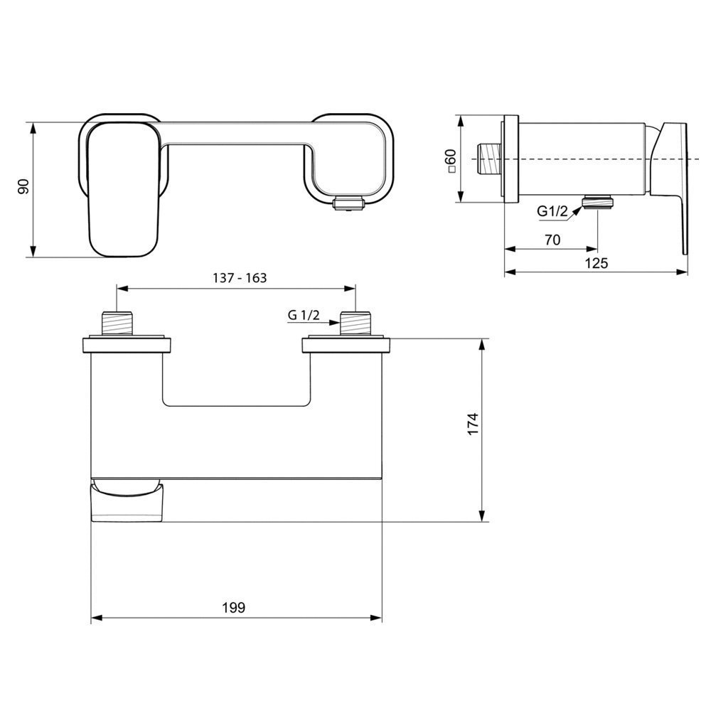 Смеситель для душа Ideal Standard Tonic II A6337AA купить в интернет-магазине сантехники Sanbest