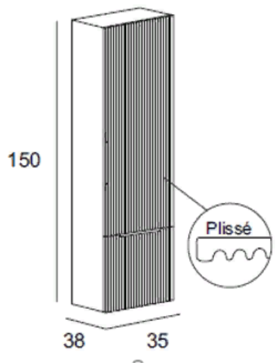 Пенал Cezares Premium Plisse 35 55509 Grigio nuvola для ванной в интернет-магазине сантехники Sanbest