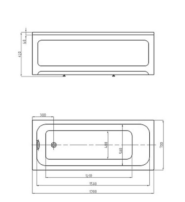 Ванна Aquatek Мия 170х70 MIY170-0000004 белая купить в интернет-магазине Sanbest