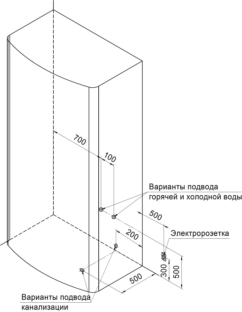 Душевая кабина Радомир Диана 108х118 стекло прозрачное/профиль белый купить в интернет-магазине Sanbest