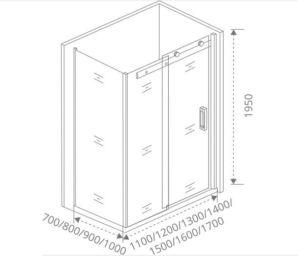 Душевой уголок Good Door Galaxy WTW+SP 110х70 стекло прозрачное/профиль черный купить в интернет-магазине Sanbest