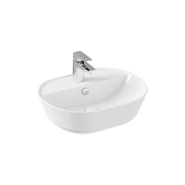 Раковина накладная Vitra Geo 55 7428B003-0001 белая купить в интернет-магазине Sanbest