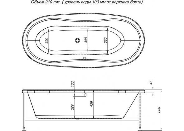 Акриловая ванна Aquanet Amelia с г/м Sport 180x80 купить в интернет-магазине Sanbest