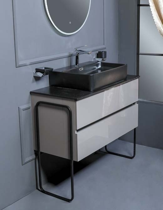 Мебель для ванной Armadi Art Vallessi 80 со столешницей антрацит глянец для ванной в интернет-магазине Sanbest
