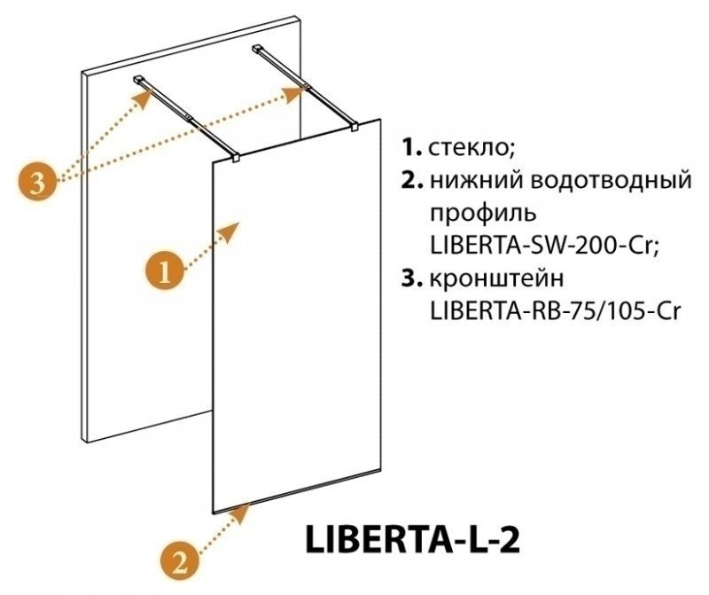 Душевое ограждение Cezares LIBERTA L-2 100x195 купить в интернет-магазине Sanbest