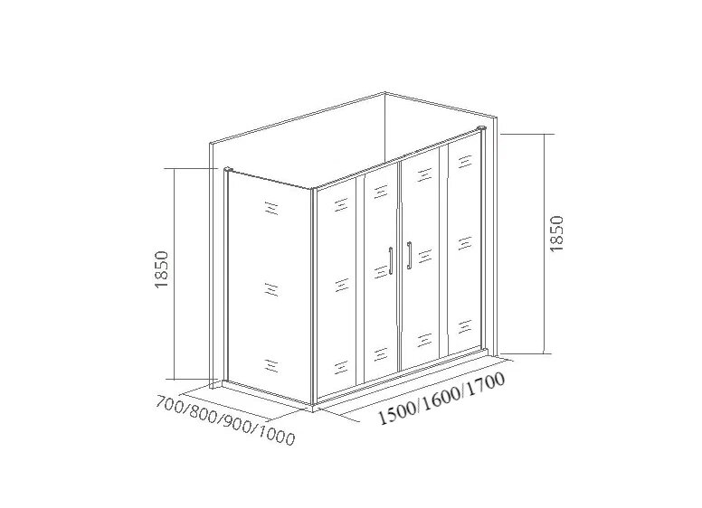 Душевой уголок Good Door Latte WTW-TD+SP+SP 170х80 стекло матовое/профиль анодированный алюминий купить в интернет-магазине Sanbest