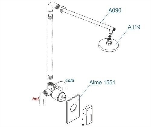 Душевая система WasserKRAFT Alme A12119 купить в интернет-магазине сантехники Sanbest