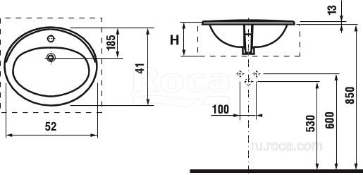 Раковина Roca Adora 52 327204000 белая купить в интернет-магазине Sanbest