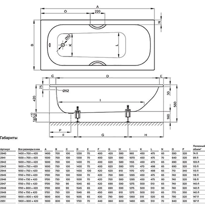 Ванна Bette Form 2945-000 AD PLUS AR 170x70 купить в интернет-магазине Sanbest