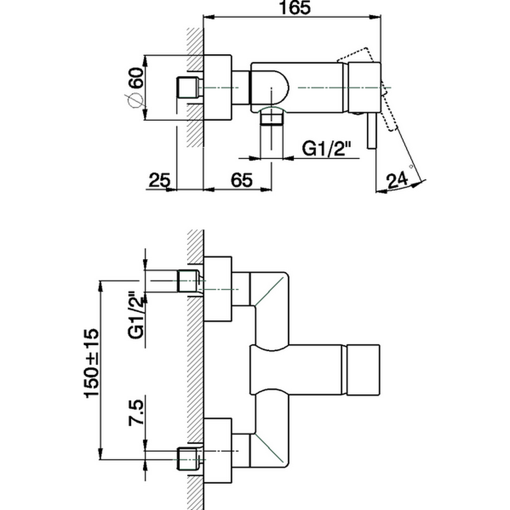 Смеситель для душа Cisal LESS MINIMAL LM00042021 хром купить в интернет-магазине сантехники Sanbest