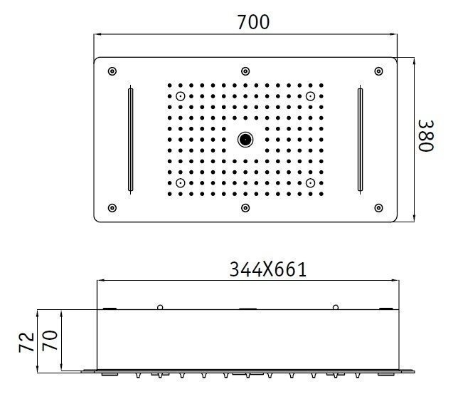 Верхний душ RGW Shower Panels SP-72 70х38 купить в интернет-магазине сантехники Sanbest