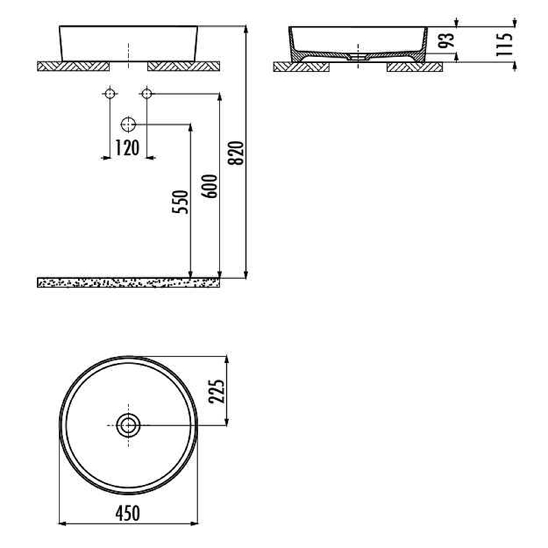 Раковина Creavit Loop 45 LP145-00NY00E-0000 зеленый нил матовый купить в интернет-магазине Sanbest