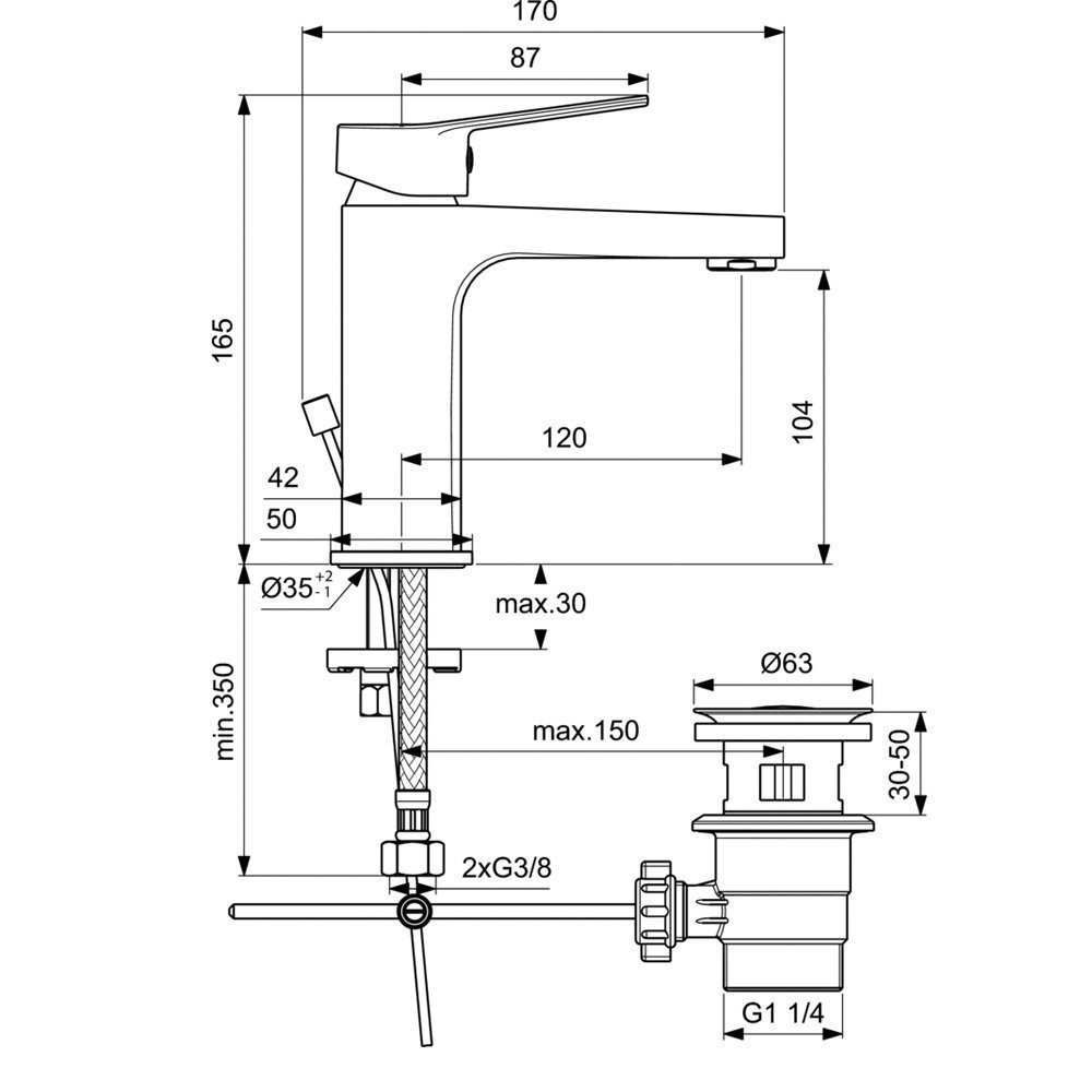 Смеситель для раковины Ideal Standard Entella BC232AA купить в интернет-магазине сантехники Sanbest