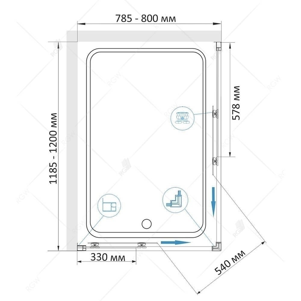 Душевой уголок RGW Classic CL-44 80x120 купить в интернет-магазине Sanbest