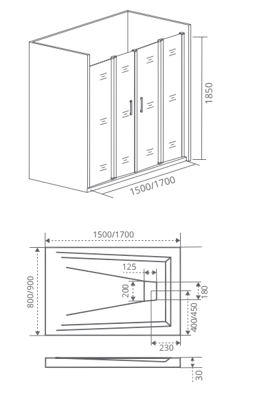 Душевая дверь Good door INFINITY WTW-TD 150 матовая купить в интернет-магазине Sanbest