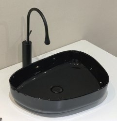 Раковина накладная BelBagno BB1435-NERO купить в интернет-магазине Sanbest