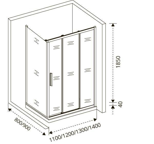 Душевой уголок Good door ORION WTW+SP 110x100 прозрачный купить в интернет-магазине Sanbest