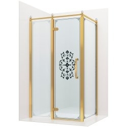 Душевой уголок Ambassador Royal 120х80 L стекло прозрачное с декором/профиль золото купить в интернет-магазине Sanbest