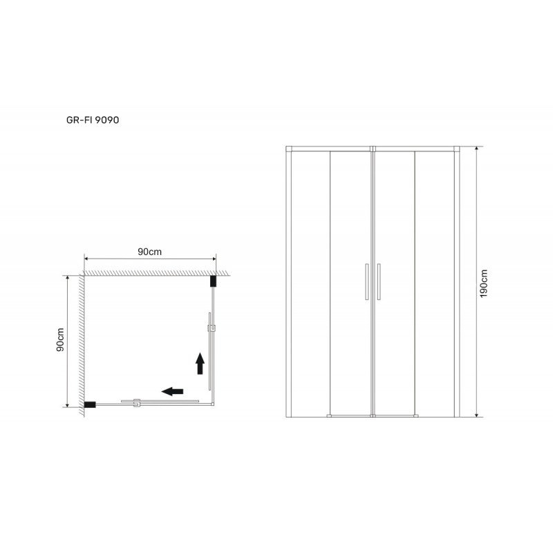 Душевой уголок Grossman Fly GR-9090Fl 90х90 купить в интернет-магазине Sanbest