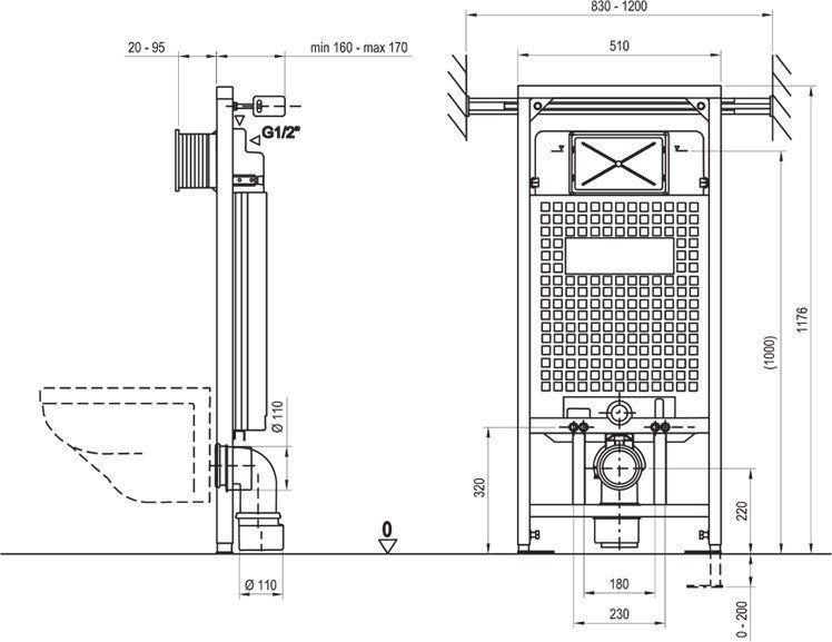 Держатель к инсталляции G Ravak X01460 купить в интернет-магазине сантехники Sanbest