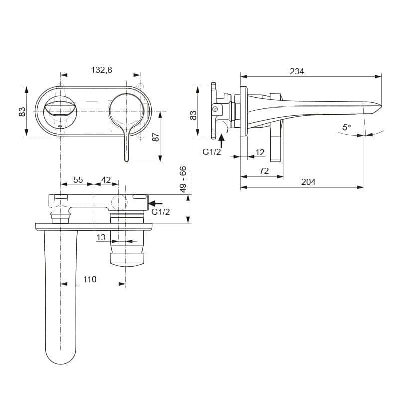 Смеситель для раковины Ideal Standard Melange A5591AA купить в интернет-магазине сантехники Sanbest