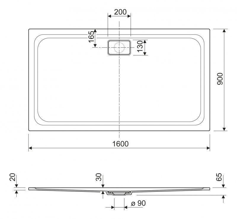 Душевой поддон Cezares Tray Titan AH 160x90 купить в интернет-магазине Sanbest