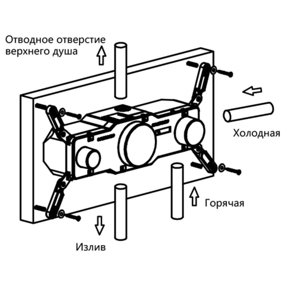 Душевая система Vincea Inspire VSFW-432TI1MB черная матовая купить в интернет-магазине сантехники Sanbest