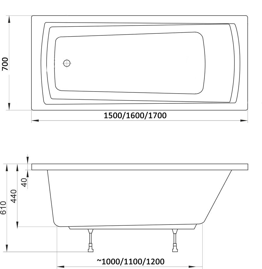 Ванна акриловая Ravak DOMINO PLUS C641R00000 150х70 купить в интернет-магазине Sanbest