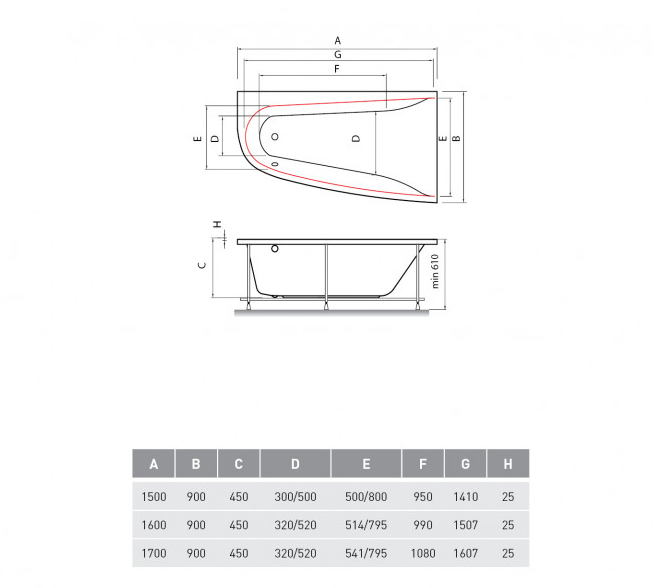 Акриловая ванна Vayer Boomerang 160x90 купить в интернет-магазине Sanbest