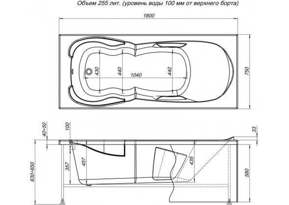 Акриловая ванна Aquanet Viola NEW 180x75 купить в интернет-магазине Sanbest