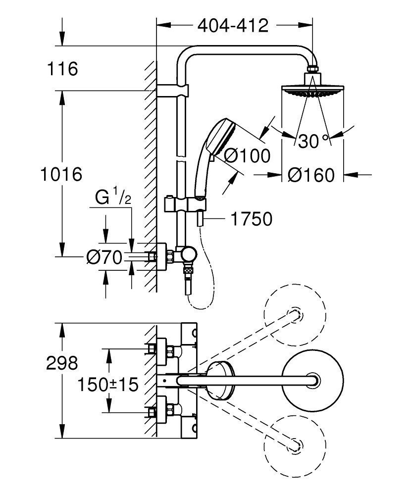  Душевая колонна GROHE New Tempesta Cosmopolitan 27922 000 купить в интернет-магазине сантехники Sanbest