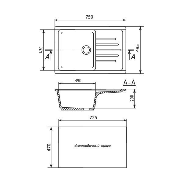 Мойка кухонная MIXLINE ML-GM19 525148 песочный купить в интернет-магазине сантехники Sanbest