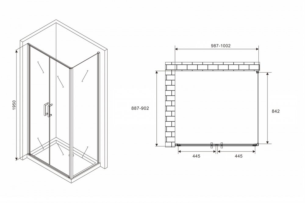 Душевой уголок Abber Sonnenstrand AG04100C-S90 100x90 купить в интернет-магазине Sanbest