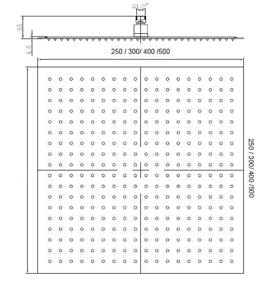 Верхний душ RGW Shower Panels SP-82-25 250x250 купить в интернет-магазине сантехники Sanbest