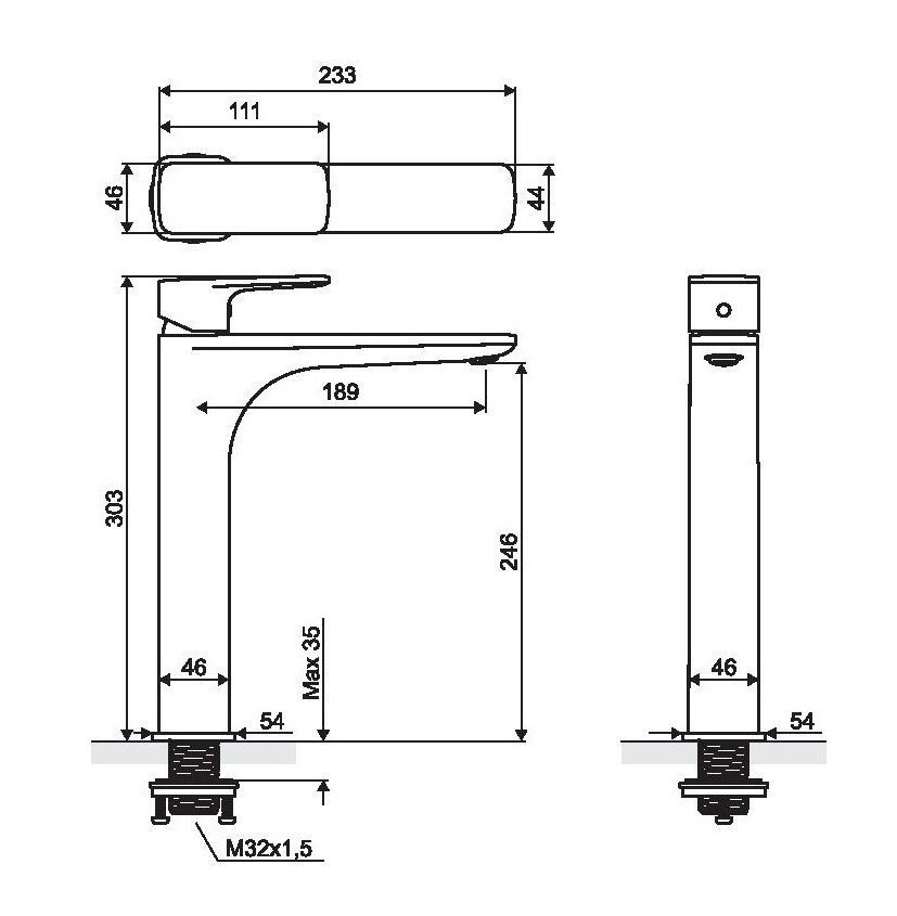 Смеситель для раковины Excellent Keria 2002 BL купить в интернет-магазине сантехники Sanbest