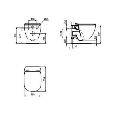 Унитаз подвесной Ideal Standard Tesi T355101 купить в интернет-магазине Sanbest