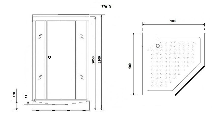 Душевая кабина Niagara Lux NG-7701DG 90x90 купить в интернет-магазине Sanbest