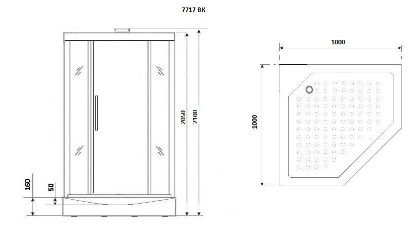 Душевая кабина Niagara Luxe NG-7717GBK 100x100 золото купить в интернет-магазине Sanbest