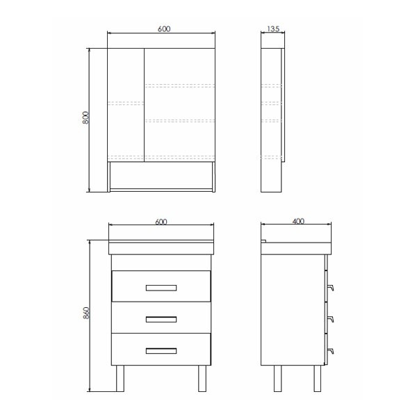 Тумба с раковиной Comforty Никосия 00-00008852 60 дуб темный для ванной в интернет-магазине Sanbest