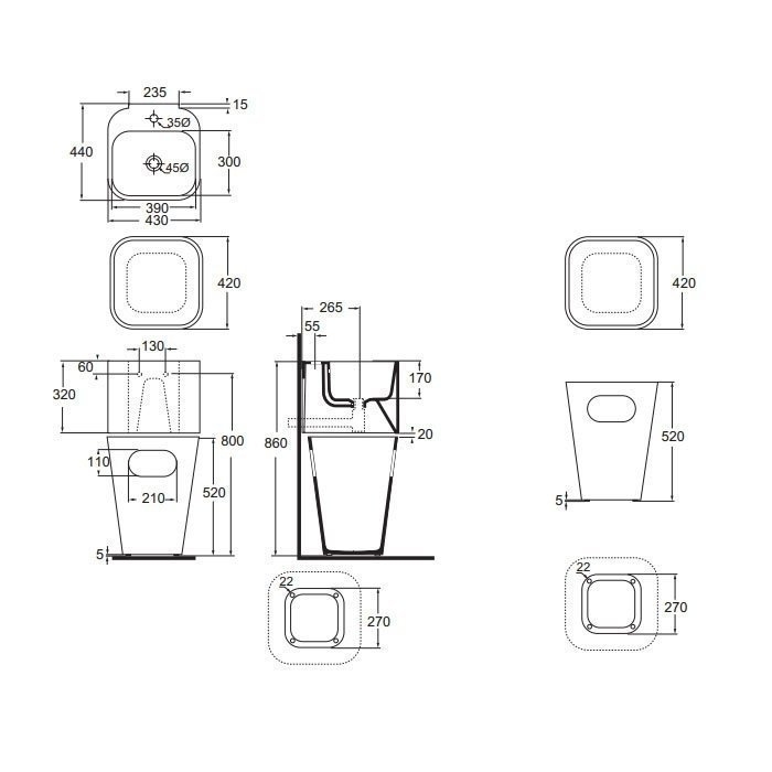 Раковина AZZURRA Tandem ULI200/1 bi*1 белая купить в интернет-магазине Sanbest