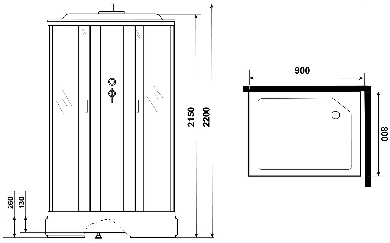 Душевая кабина Niagara Classic NG-33984-14QP 90x80 купить в интернет-магазине Sanbest