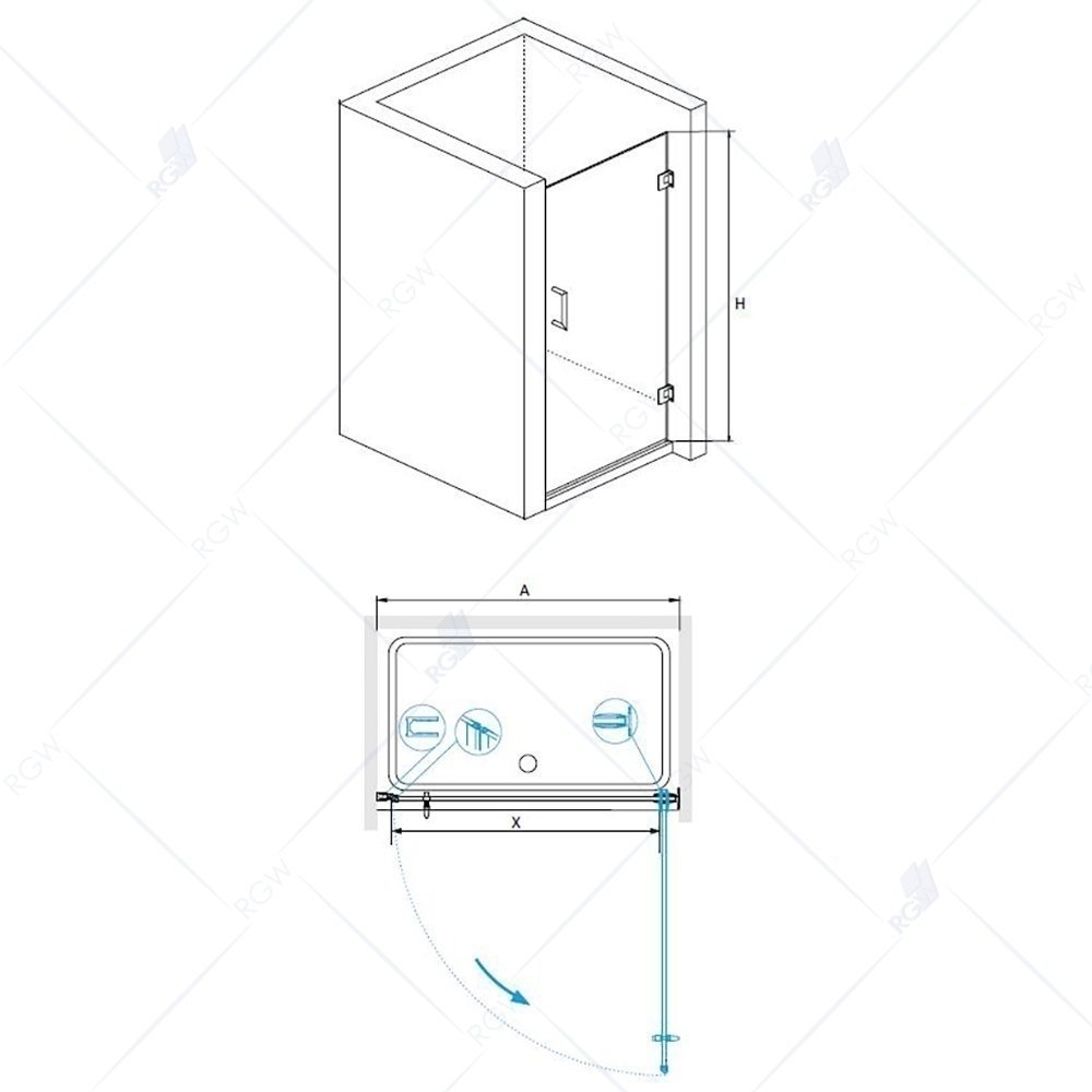 Душевая дверь RGW Hotel HO-011 80 купить в интернет-магазине Sanbest