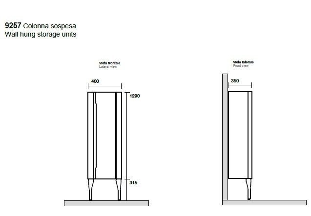 Колонна подвесная Kerasan Waldorf 925730 Белая матовая ваниль для ванной в интернет-магазине сантехники Sanbest