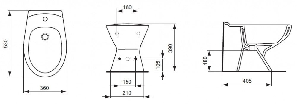 Биде напольное Ideal Standard Ecco W804001 купить в интернет-магазине Sanbest