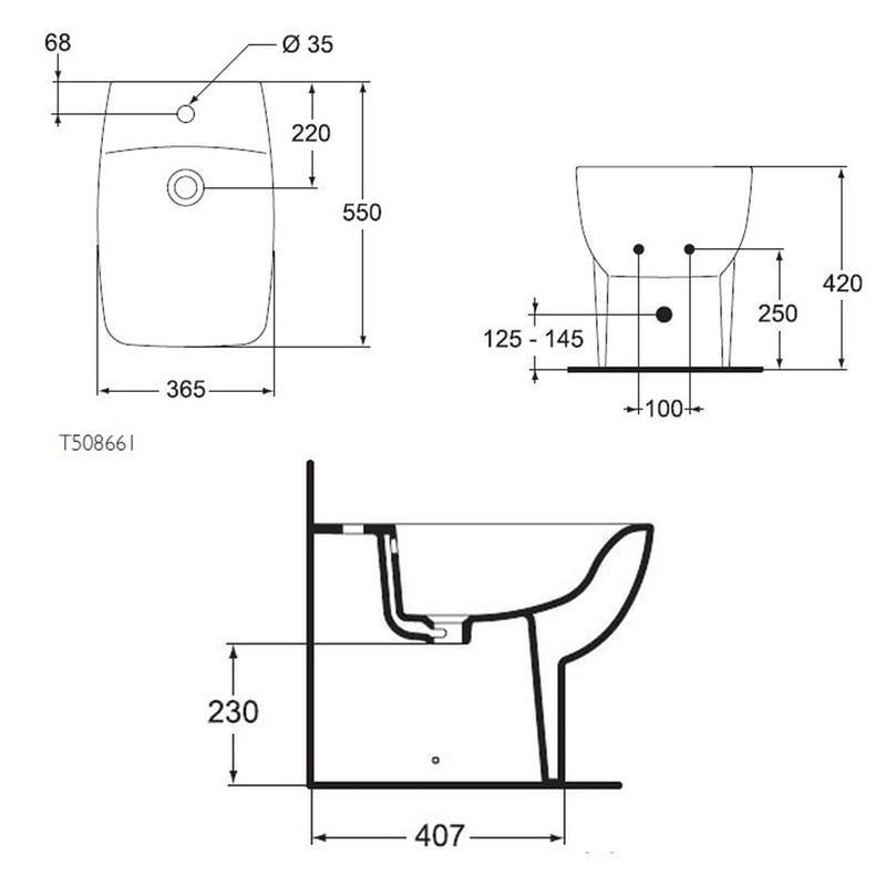 Биде напольное Ideal Standard Cantica T508661 купить в интернет-магазине Sanbest