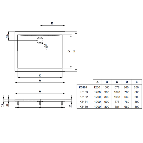 Душевой поддон Ideal Standard Ultra Flat K518101 100x90 купить в интернет-магазине Sanbest