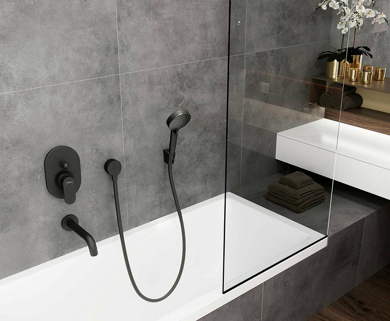 Смеситель для душа Hansgrohe Vernis Blend 71449670 черный матовый купить в интернет-магазине сантехники Sanbest