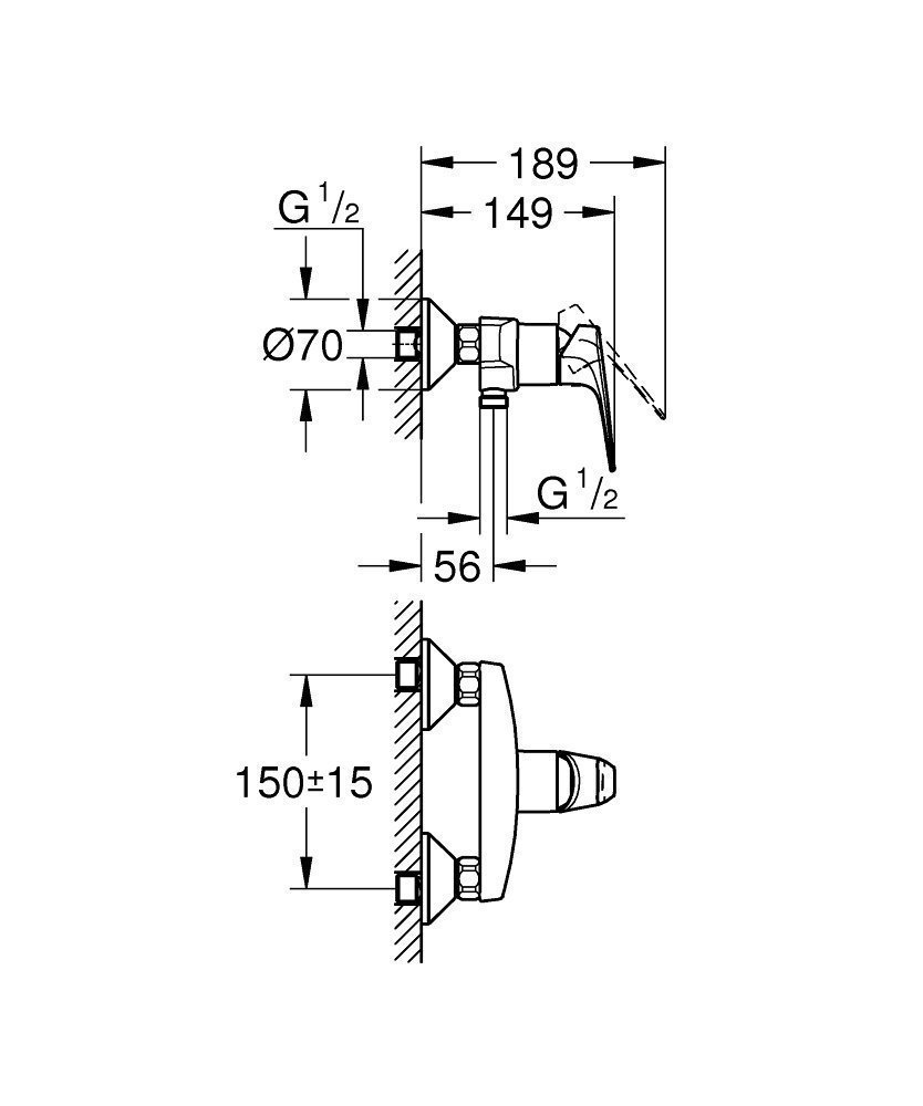 Смеситель для душа Grohe BauFlow 23632000 купить в интернет-магазине сантехники Sanbest